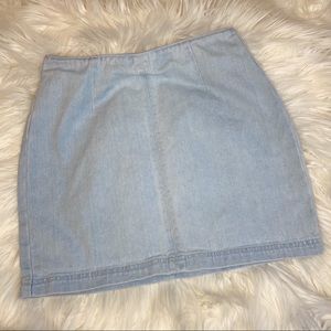 PACSUN LIGHT BLUE PENCIL MINI JEAN SKIRT